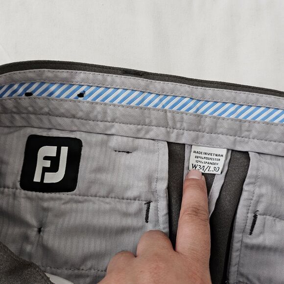 FootJoy Golf Pants 34 x 30 Dark Gray Flex Tech Wicking Performance Outdoor - Picture 2 of 10